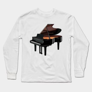 Piano cartoon illustration Long Sleeve T-Shirt